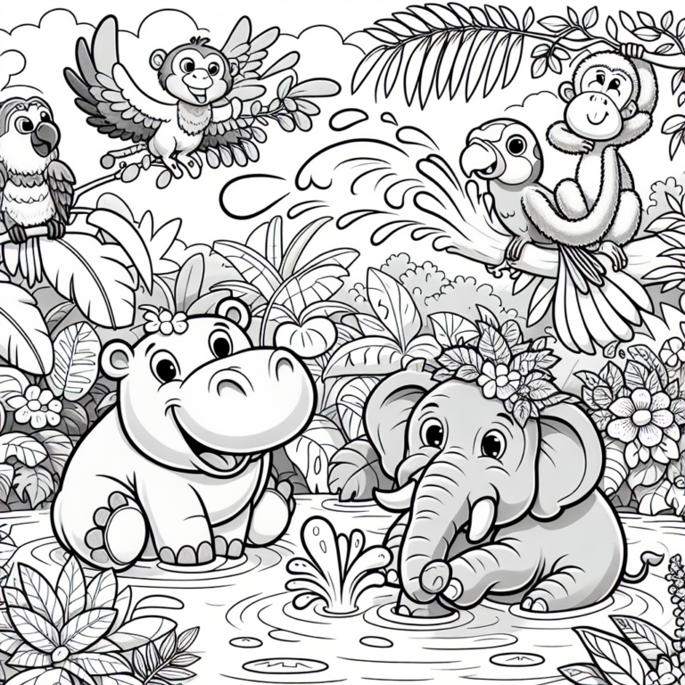 Jungle animals – Hippos