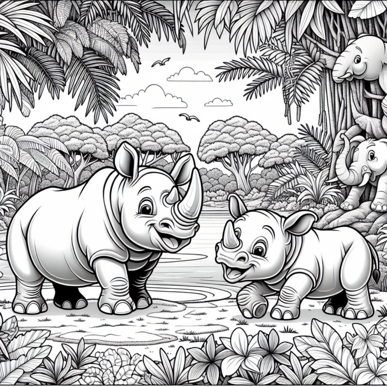 Jungle animals – Rhinos